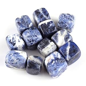 Top Plaza Tumbled Polished Stones Healing Crystals Natural Sodalite Gemstone Quartz Bulk for Wicca Reiki Healing Energy - 12 Pcs