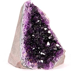 Extreme Amethyst Cluster – Powerful deep Purple Crystals Weighing up to 1/2 lb. Geode from Uruguay. Includes Bonus 3 inch Selenite Wand in Velvet Bag.