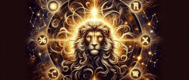 Leo zodiac sign with soulmate symbol