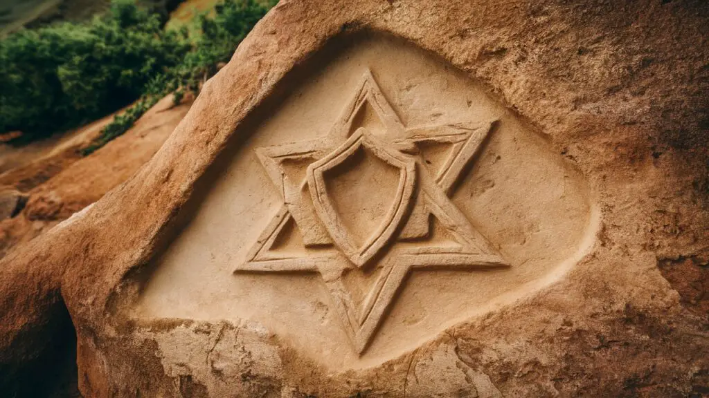 Stone carving of Star of David