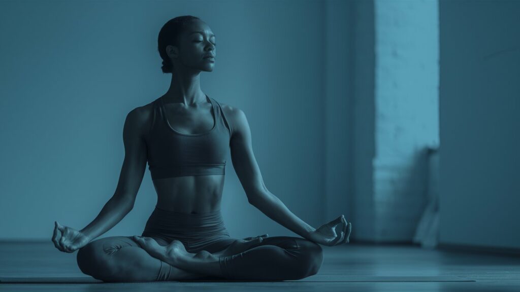 Person meditating in a yoga pose